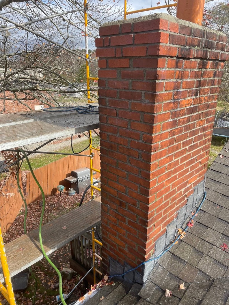 Rebuilt brick chimney, Boston MA