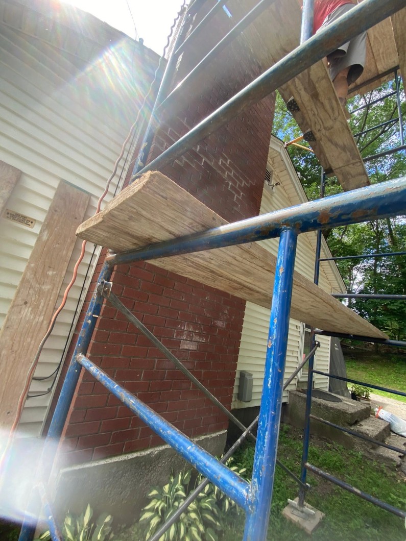Chimney repointing work, Boston MA